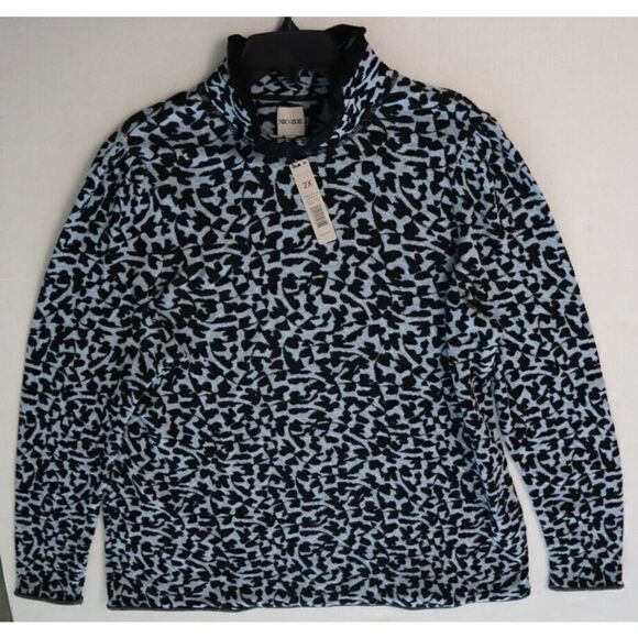 Nic+Zoe Women Plus Sz 2XL Black Multi Climbing Vines Mock Turtleneck Sweater $13 - Picture 7 of 10